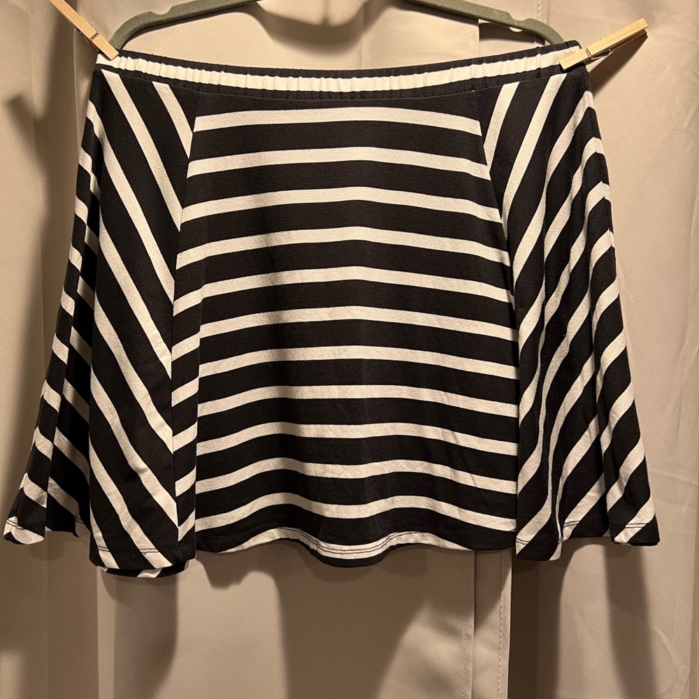 Mossimo Supply Co Striped Mini Skirt, NWOT - black and white - XL
